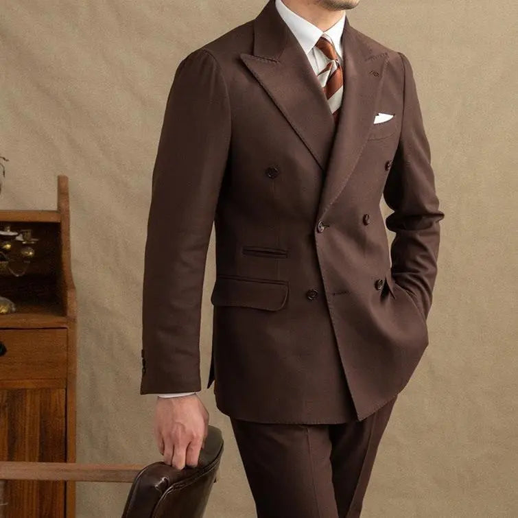 Dark Brown Garbadine Suit (Jacket + Trousers)