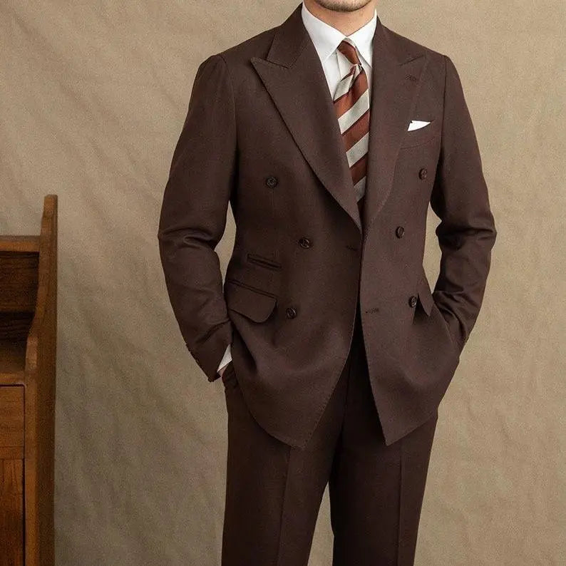 Dark Brown Garbadine Suit (Jacket + Trousers)