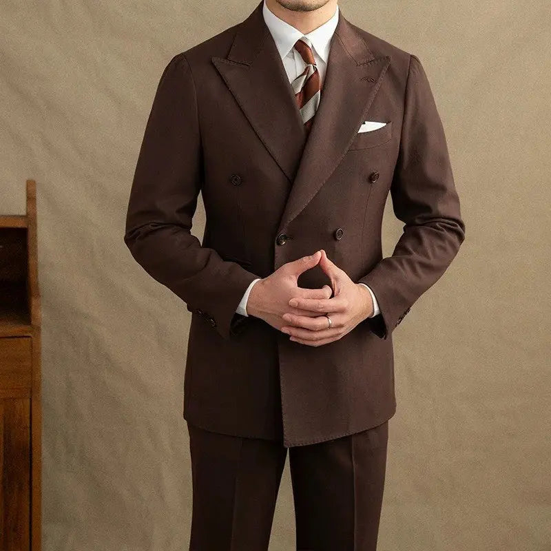 Dark Brown Garbadine Suit (Jacket + Trousers)