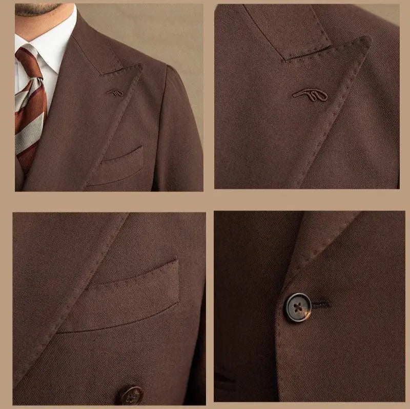 Dark Brown Garbadine Suit (Jacket + Trousers)